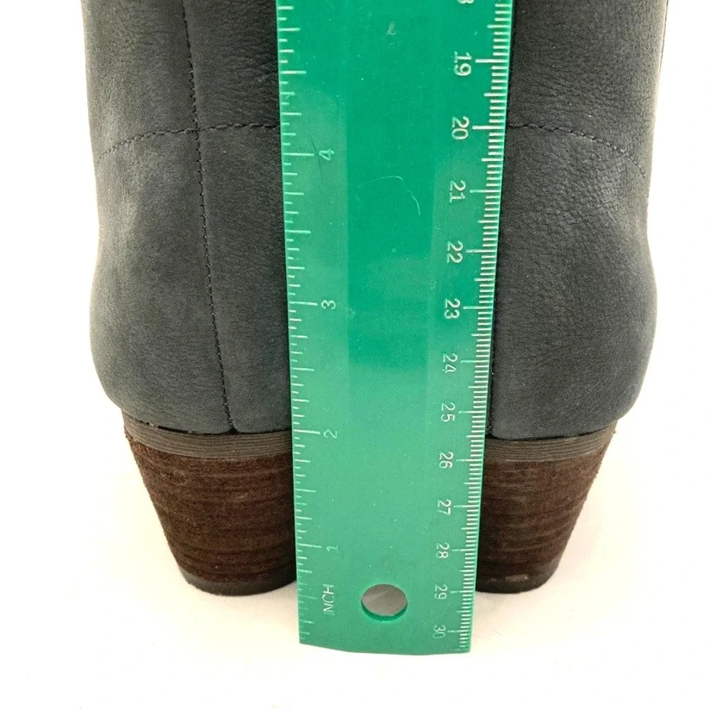 Blondo Women 5.5 Valli 2.0 Ankle Boots Blue Suede‎ Leather Block Heel Waterproof